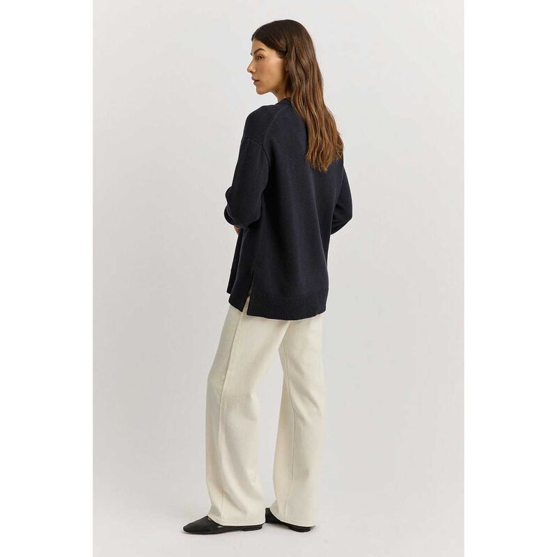 Toorallie Relaxed Longline Crew Jumper image number 1